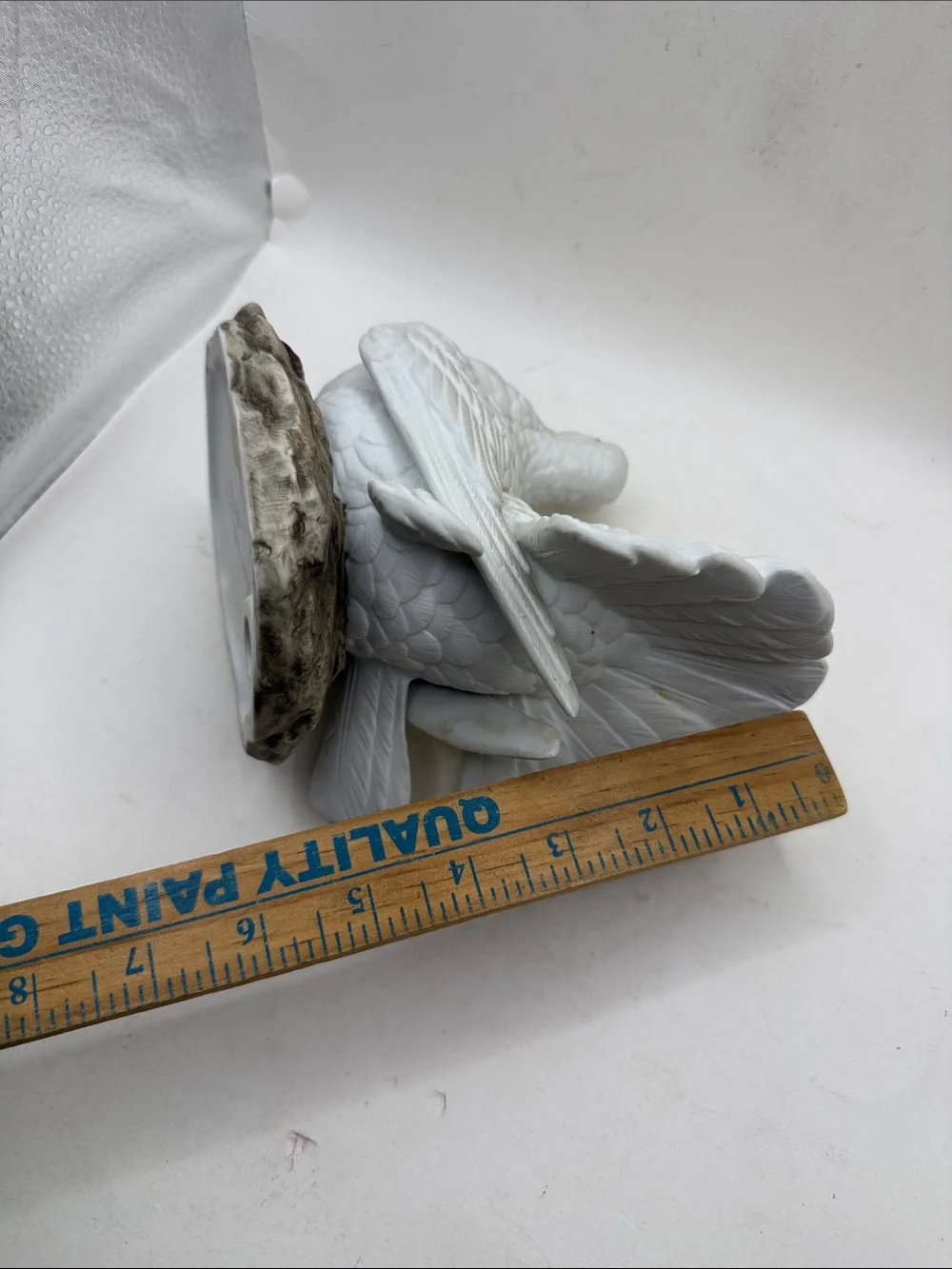 Vtg Andrea Sadek Fan Tail Dove Porcelain Figurine White Bird Statue Collectible